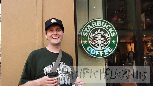 Dan at Starubucks in downtown San Francisco
