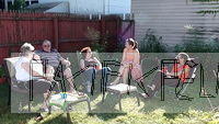 Vicky, Terry, Michele, Jessica and Suzi in the backyard in Lakewood